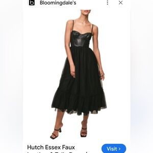 NWOT Hutch Essex Faux Leather & Tulle Dress size 14